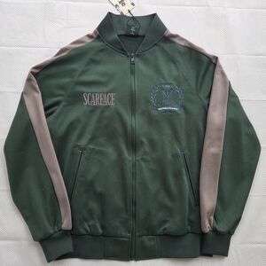 Scarface Green Track Jacket – Zip Up Athletic Streetwear – Men’s Size Large.